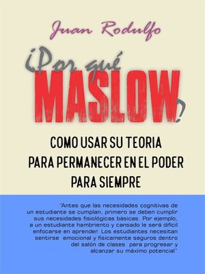 cover image of ¿Por Qué Maslow?